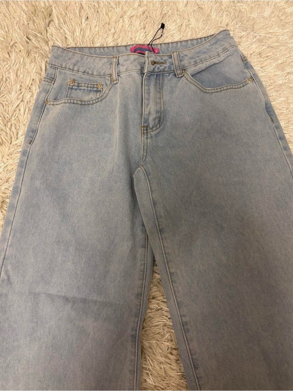Edikted Light Blue Wide Leg Jeans